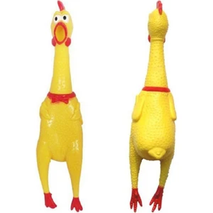 Çocuk ve Köpek Kedi Için Öten Çığlık Atan Sesli Horoz Tavuk Oyuncak 30 cm