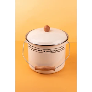 Mood Ahşap Detaylı Emaye Yoğurt Tenceresi/ Çok Amaçlı Bakraç (20CM-3 Litre)