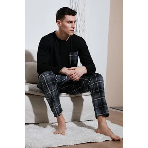 Ekoseli Cepli Beli Lastikli % 100 Pamuk Regular Fit Pijama Takımı Erkek Pijama Takımı 6572001