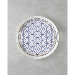Bluewaves Melamin Tepsi 35 cm Beyaz - Mavi