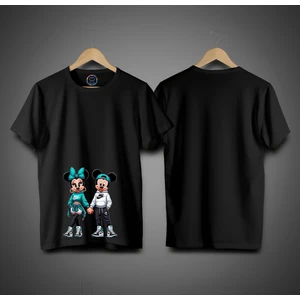 Mickey And Minnie2 Temalı Baskılı %100 Pamuk Premıum T-Shırt