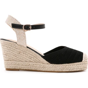 Kadın Siyah Bilekten Bantlı Dolgu Topuklu Espadril 25SFE49126F