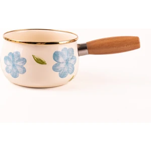 Bloom Ahşap Saplı Emaye Sos Tavası 16CM 1,3 Litre (Indüksiyon Dahil Tüm Ocaklara Uygun)