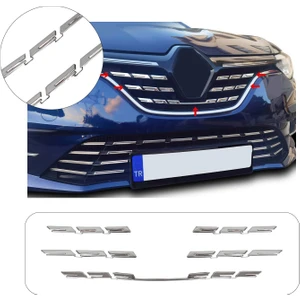 Renault Megane 4 Uyumlu 2020 ve Üzeri Krom Ön Panjur 5 Parça Paslanmaz Çelik