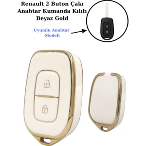 Renault Symbol Anahtar Kılıfı Beyaz 2 Buton 2012+