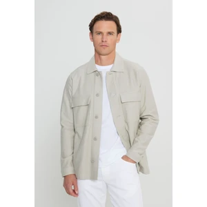 Standart Fit Normal Kesim Gömlek Yaka %100 Pamuk Mont