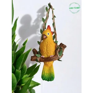 Goboticaret 1 Adet Dekoratif Sallanan Duvar ve Bahçe Süsü Kuş Biblo Farklı Renk Seçenekleri 13*9  cm