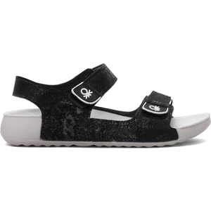 BN-1419 Filet Erkek Çocuk Düz Sandalet Siyah