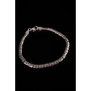 Encili Silver 925 Ayar Gümüş 4,5 mm Ezme Kral Zincir Model Erkek Bileklik