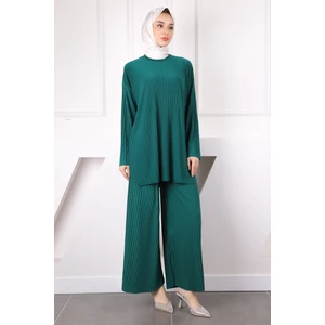 İmaj Butik Gül Kurusu Piliseli Sandy Tunik Pantolon Takım