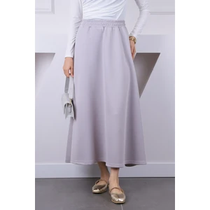 İmaj Butik Gri Bel Lastikli Scuba Puf Etek