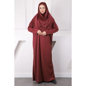 İmaj Butik Bordo Tek Parça Namaz Elbisesi