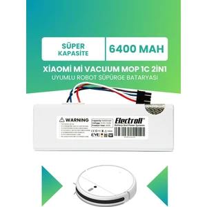 Xiaomi Mi Vacuum Mop 1c Uyumlu Batarya (SÜPER KAPASİTE) 6400mah Robot Süpürge Pil Stytj01zhm