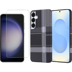 Samsung Galaxy S25 Plus Kılıf Magsafe Şarj Özellikli Karbon Fiber Görünümlü Zore Nekst Kapak + Nano Ekran Koruyucu