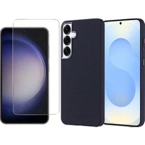 Samsung Galaxy S25 Plus Kılıf Magsafe Şarj Özellikli Karbon Fiber Görünümlü Zore Nekst Kapak + Nano Ekran Koruyucu
