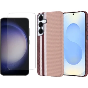 Samsung Galaxy S25 Plus Kılıf Magsafe Şarj Özellikli Karbon Fiber Görünümlü Zore Nekst Kapak + Nano Ekran Koruyucu