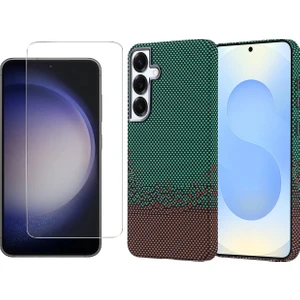 Samsung Galaxy S24 Plus Kılıf Magsafe Şarj Özellikli Karbon Fiber Görünümlü Zore Nekst Kapak + Nano Ekran Koruyucu