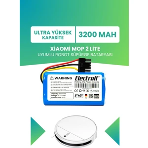 Xiaomi Mop 2 Lite Uyumlu Batarya (ULTRA YÜKSEK KAPASİTE) 3200mah Pil Robot Süpürge Bataryası Bhr5217eu