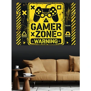 Gamer Uyarı Posteri Dekoratif Kanvas - Mdf Ahşap Tablo