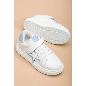 Erkek Çocuk Spor Ayakkabı Mavi Cırtlı Yıldız Model Dikişli Taban