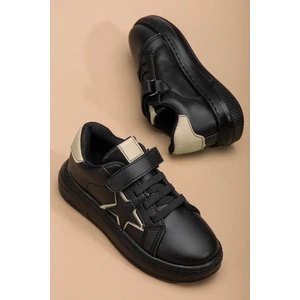 Erkek Çocuk Spor Ayakkabı Bej Cırtlı Yıldız Model Dikişli Taban