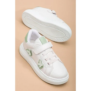 Kız Çocuk Spor Ayakkabı Yeşil Kelebek Model Dikişli Taban