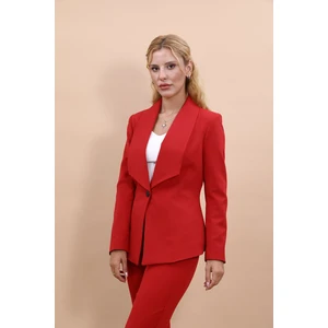 Amerikan Yaka Klasik Ceket-Kırmızı