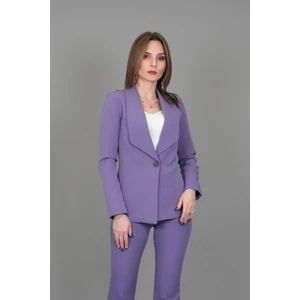 Amerikan Yaka Klasik Ceket-Lila