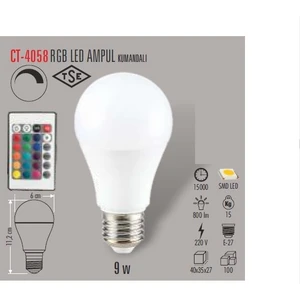 CT-4058 9W Rgb Ampul (Kumandalı) (Parla)