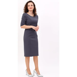 Kokteyl Kısa Kol Elbise-Füme