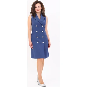 Erkek Yaka Kuruvaze Elbise-Indigo