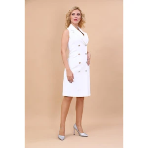 Erkek Yaka Kuruvaze Elbise-Beyaz