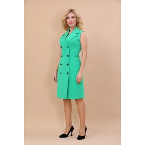 Erkek Yaka Kuruvaze Elbise-Yeşil