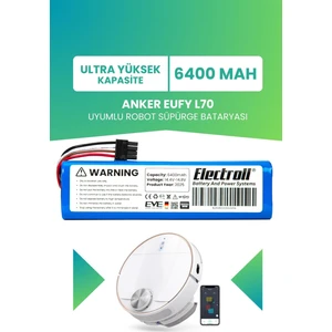 Anker Eufy L70 Hybrid Batarya (ULTRA YÜKSEK KAPASİTE) 6.400mah Pil Akıllı Robot Süpürge Batarya Değişimi