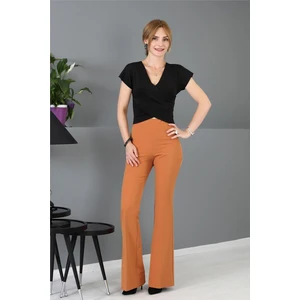 Ispanyol Paça Pantolon-Taba