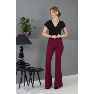 Ispanyol Paça Pantolon-Mürdüm