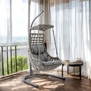 Capri Swing Alaçatı Tekli Rattan Bahçe Salıncağı | Balkon Salıncağı