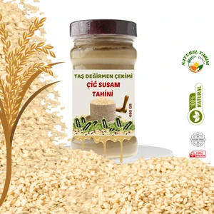 Naturel Tarım Taş Değirmen Çekimi Çiğ Susam Tahini