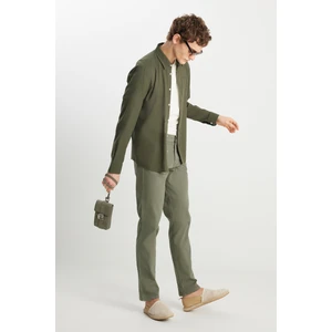 Texas Slim Fit Dar Kesim Normal Bel Haki Esnek Pantolon