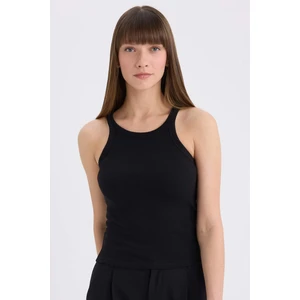 Slim Fit Dar Kesim Halter Yaka Basic Düz Fitilli Kaşkorse Atlet E2176AX25SP