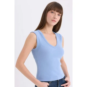 Slim Fit Dar Kesim V Yaka Ribana Atlet E5779AX25SP