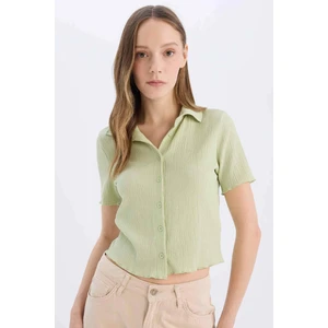 Fitted Bürümcük Kısa Kollu Gömlek D4520AX25SM