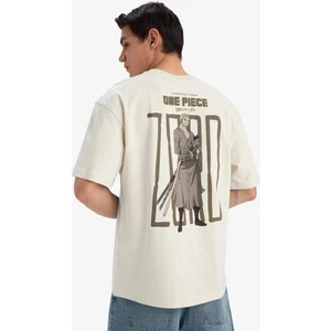 %100 Pamuk One Piece Boxy Fit Bisiklet Yaka Sırt Baskılı Kısa Kollu Tişört E0714AX25SM