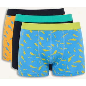 Regular Fit Hayvan Baskılı 3'lü Boxer W9686AZ25SM