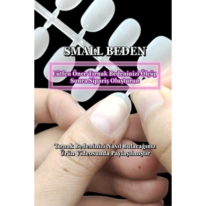 Easy Beauty 100 Adet Jel Tips SMALL Beden YUVARLAK KISA Takma Tırnak Seti. Özel Kutuda. Yapıştırıcı Hediyeli