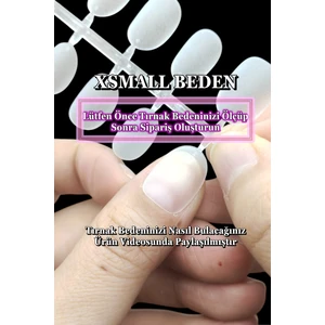 Easy Beauty 100 Adet Jel Tips XSMALL Beden YUVARLAK KISA Takma Tırnak Seti. Özel Kutuda. Yapıştırıcı Hediyeli