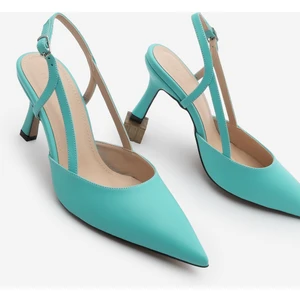 Kadın Stiletto Yanları Açık Bantlı Sivri Burun Klasik Topuklu Ayakkabı Suder