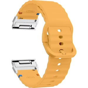 Garmin Fenix 8 51MM / Enduro 3 / Enduro 2 Hızlı Bırakma Dalgalı Doku Silikon Kayış Gümüş Konnektörlü (Yurt Dışından)