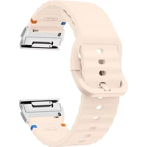 Garmin Fenix 8 51MM / Enduro 3 / Enduro 2 Hızlı Bırakma Dalgalı Doku Silikon Kayış Gümüş Konnektörlü (Yurt Dışından)