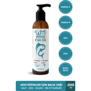 Fish Oil - Kedi ve Köpekler Için Omega 3 ve Omega 6 Balık Yağı 200 ml